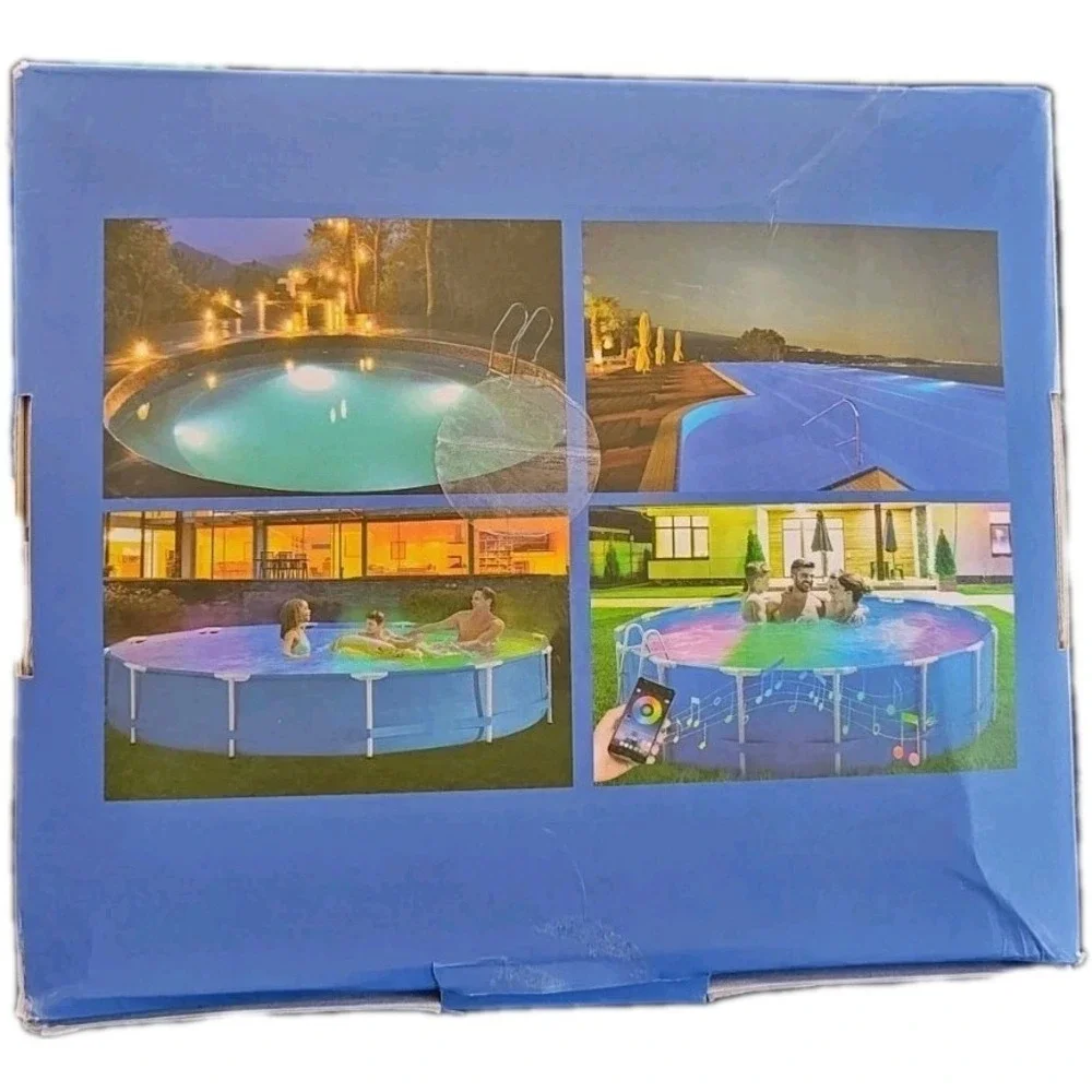 NEW LED Pool Lights, Bluetooth App Remote Color Change Dimmable Submersible 2 PK